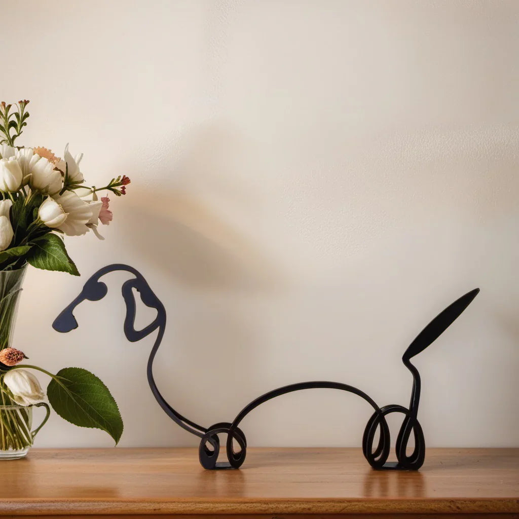 Dachshund - Line Art Sculpture