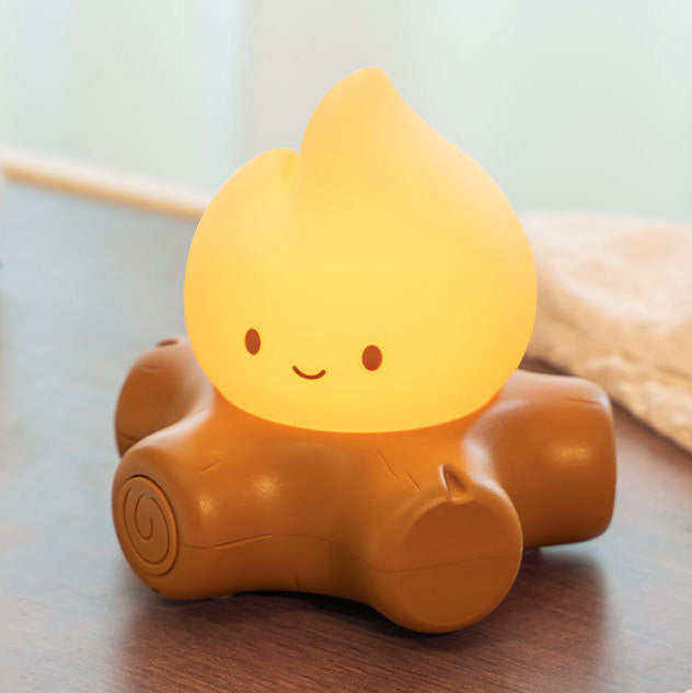 Campfire Silicone Squishy Cute Flame Night Light Playful Face Cozy Perfect Gift