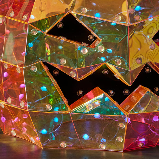 Prismatic Iridescent Pumpkin 12", LED lights