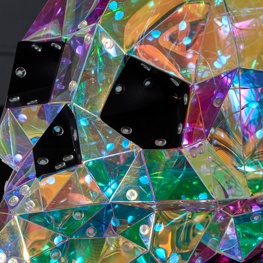 Prismatic Iridescent Skull 12", LED lights