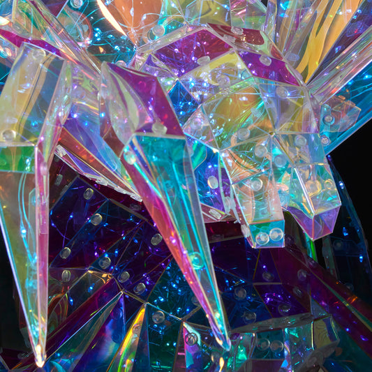 Prismatic Iridescent Spider 14", LED lights