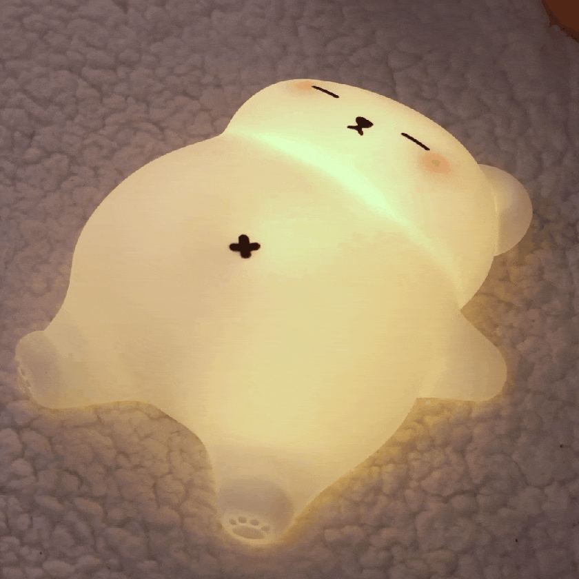Breathing Bear Snuggly Squishy Silicone Sleeping Companion Sound LED Night Light Perfect Gift