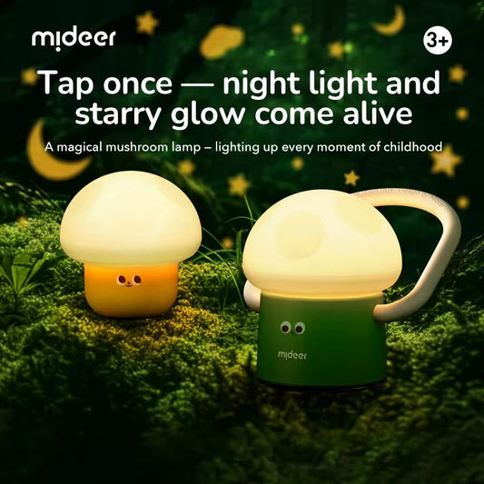 Mushroom Night Light Detachable Silicone Rotating Dimming Projection Mode Camping Flashlight Perftct Gift
