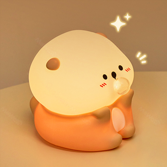 Otter Bubble Blowing Baby Squishy Silicone Night Light Soft Glow Adorable Funny Perfect for Gift