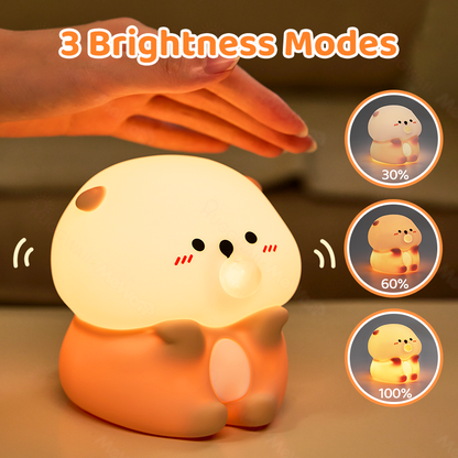 Otter Bubble Blowing Baby Squishy Silicone Night Light Soft Glow Adorable Funny Perfect for Gift