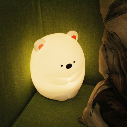 Breathing Bear Snuggly  Squishy Silicone Sleeping Companion Sound LED Night Light Perfect Gift