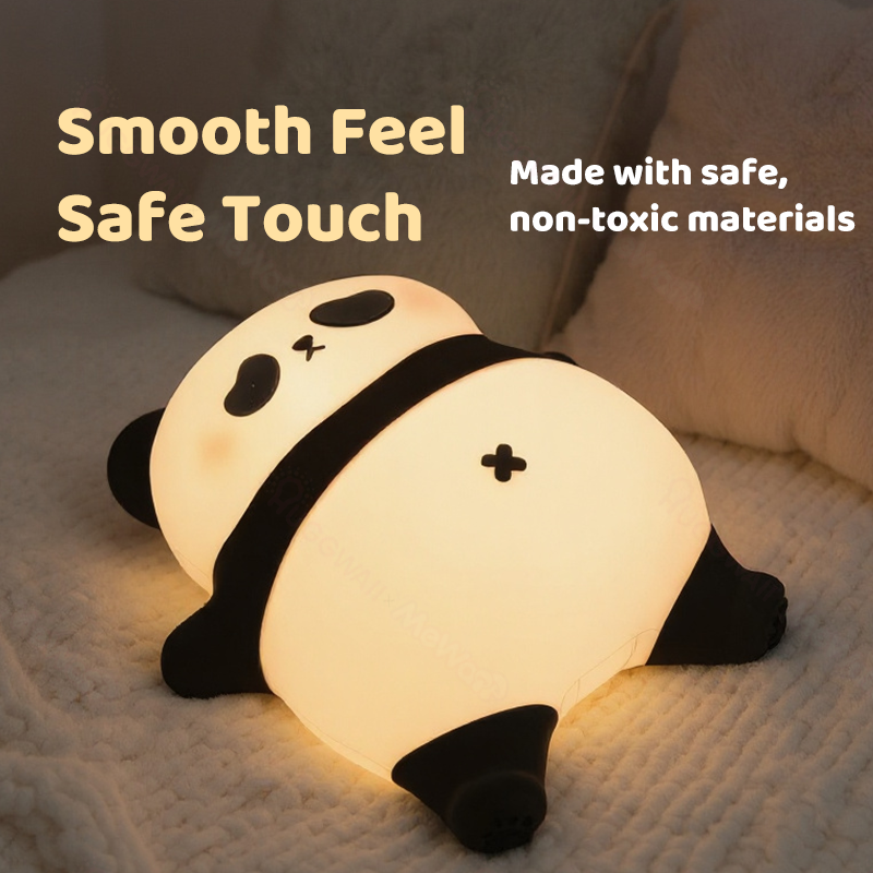 Napping Panda Breathing Squishy Silicone Companion Sound LED Night Light Perfect Gift