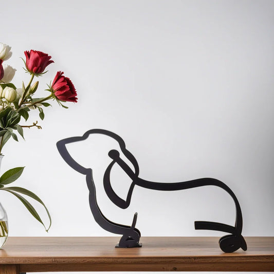 Basset Hound - Line Art Sculpture