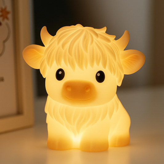 Highland Cow Silicone Squishy LED Night Light - Perfect Gift for Kids and Girls