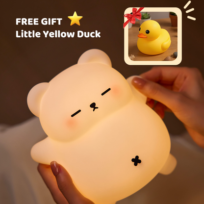 Breathing Bear Snuggly  Squishy Silicone Sleeping Companion Sound LED Night Light Perfect Gift