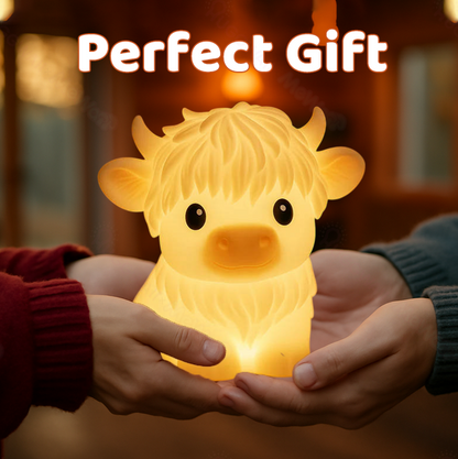 Highland Cow Silicone Squishy LED Night Light - Perfect Gift for Kids and Girls