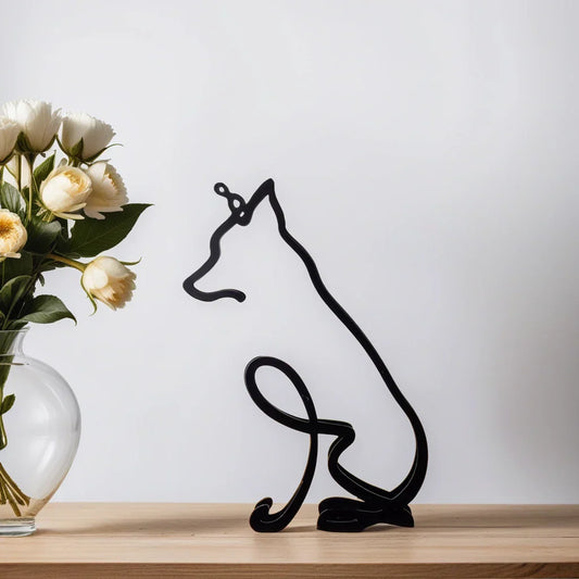 Border Collie - Line Art Sculpture
