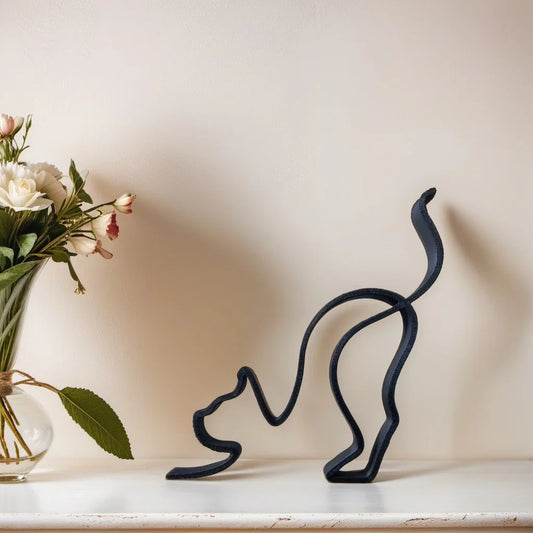 Cat- Line Art Sculpture