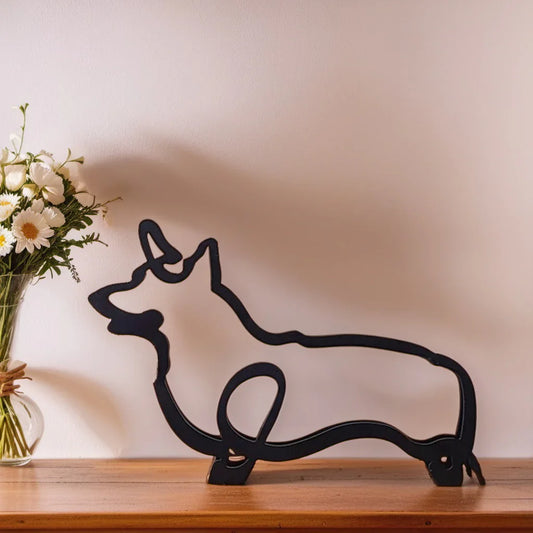 Corgi - Line Art Sculpture