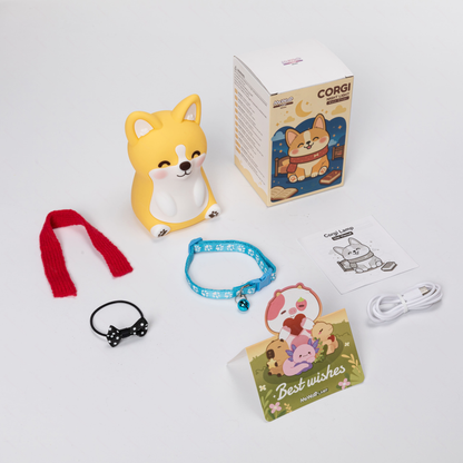 Corgi Puppy Adorable Squishy Silicone  LED Night Light - Perfect Gift for Kids and Girls