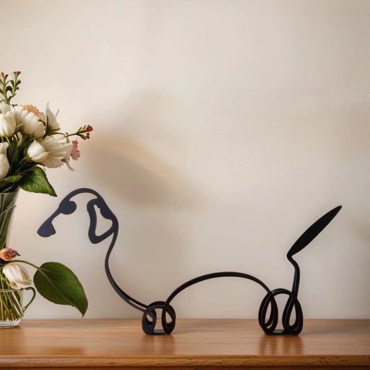 Dachshund - Line Art Sculpture