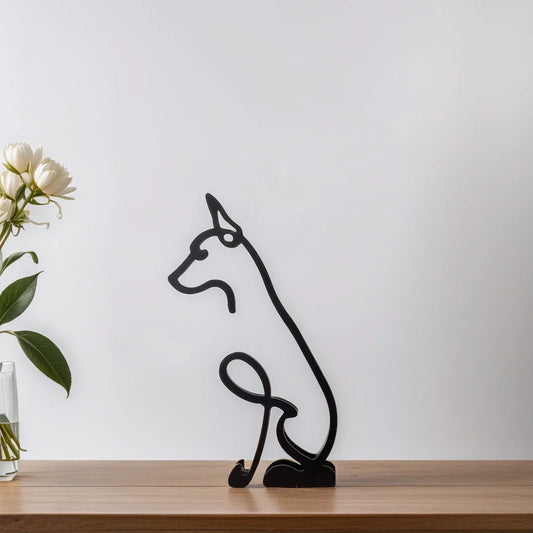 Doberman - Line Art Sculpture