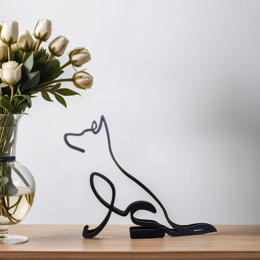 German Shepherd - Line Art Sculpture