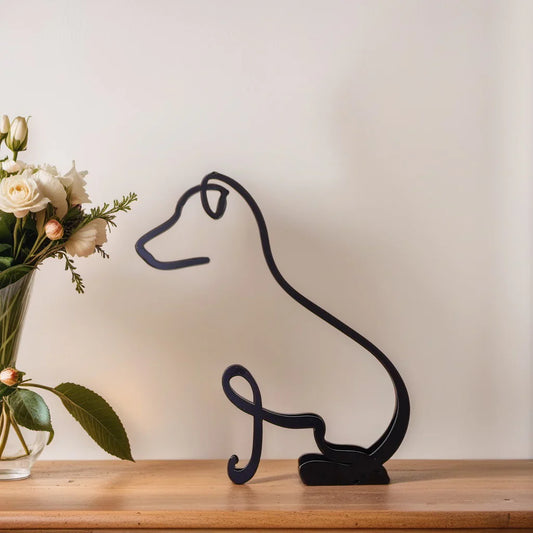 Terrier - Line Art Sculpture