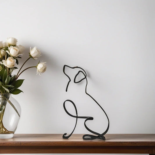 Golden Retriever - Line Art Sculpture