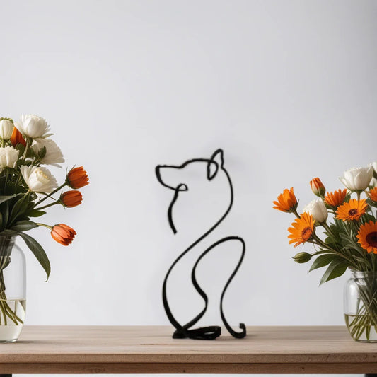 Husky - Line Art Sculpture