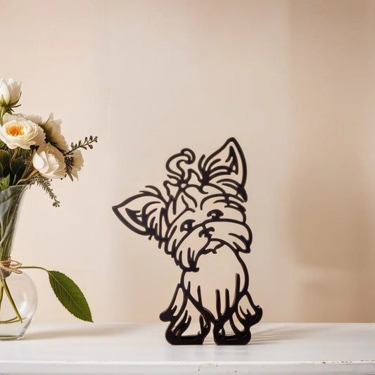 Yorkshire Terrier - Line Art Sculpture