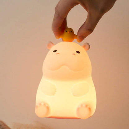 Hippo with Duck Adorable  Squishy Silicone Night Light Perfect Gift