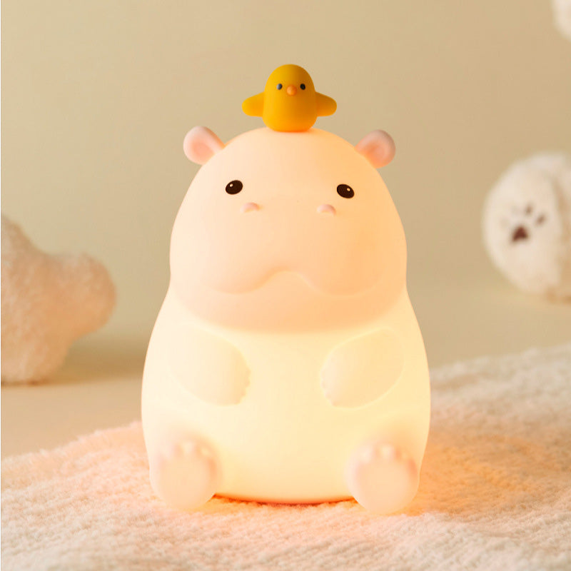 Hippo with Duck Adorable  Squishy Silicone Night Light Perfect Gift