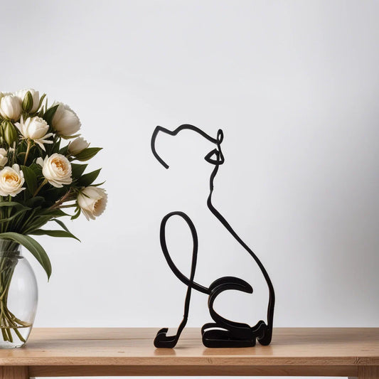 Pit Bull - Line Art Sculpture