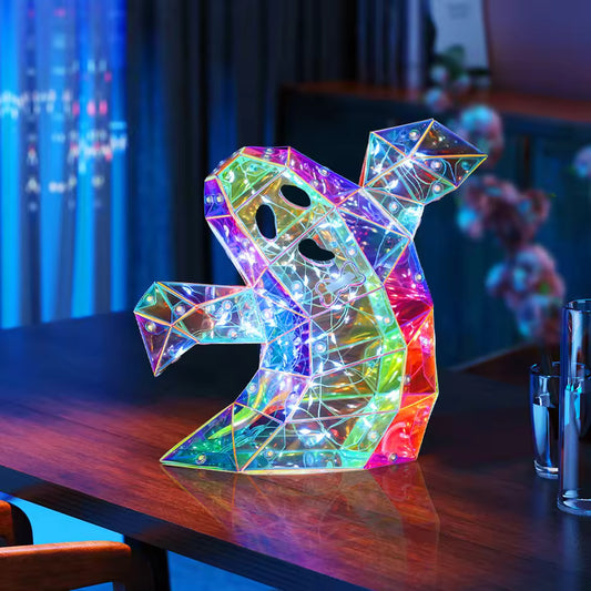 Ghost Iridescent Skull 12", LED lights