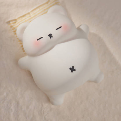 Breathing Bear Snuggly  Squishy Silicone Sleeping Companion Sound LED Night Light Perfect Gift