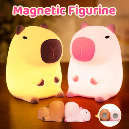 Sleeping Capybara Breathing Squishy Silicone Companion Sound LED Night Light Perfect Gift