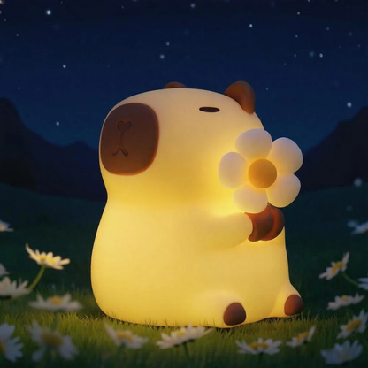 Sleeping Capybara Breathing Squishy Silicone Companion Sound LED Night Light Perfect Gift