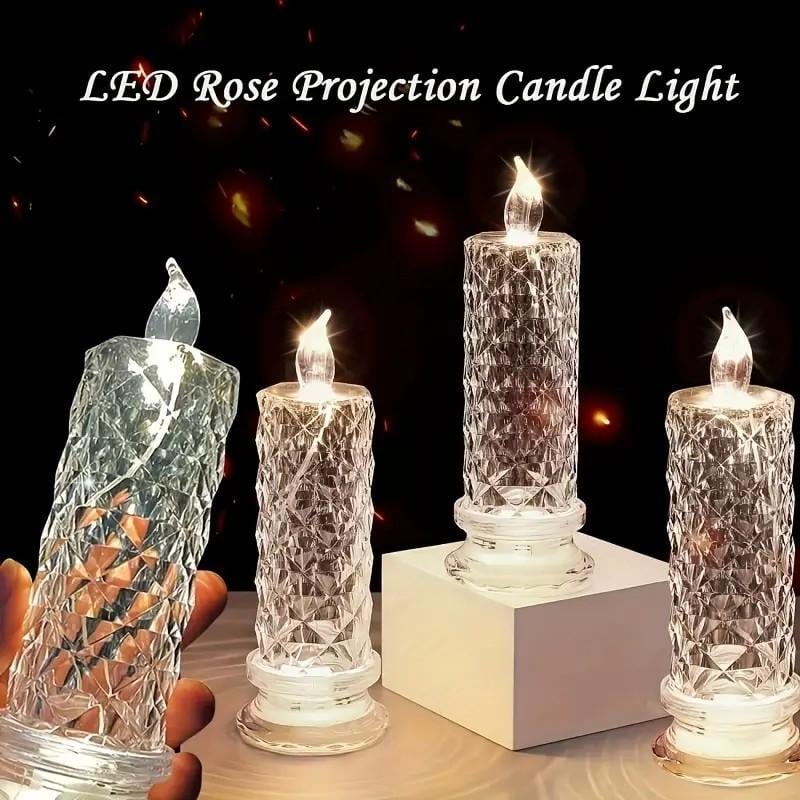 ✨🕯️LED Crystal Candle Lights 🌈Battery Operated with 6 Hour Timer