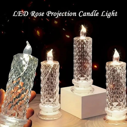 ✨🕯️LED Crystal Candle Lights 🌈Battery Operated with 6 Hour Timer