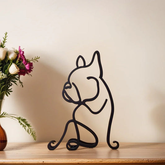 Bull Dog - Line Art Sculpture