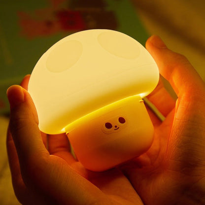 Mushroom Night Light Detachable Silicone Rotating Dimming Projection Mode Camping Flashlight Perftct Gift