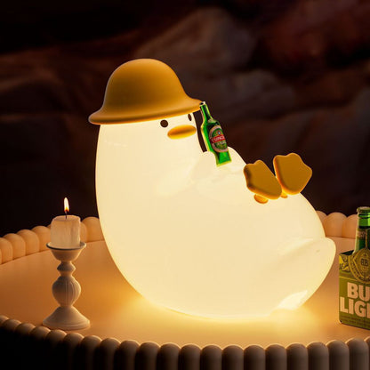 Beer Duck Silicone Night Light Relaxed Animal Lamp Phone Holder Bottle Bar Decor Perfect Gift