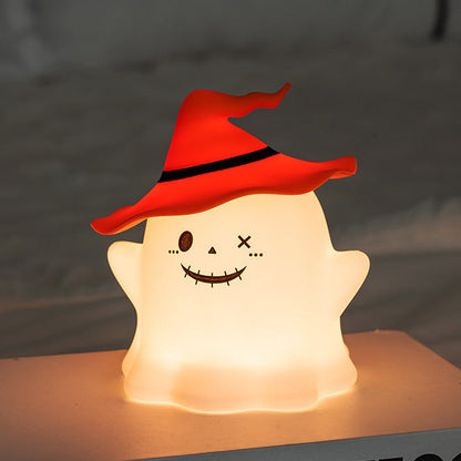 Ghost Halloween Silicone Night Light Witch Hat Cute Spooky Lamp Holiday Gift