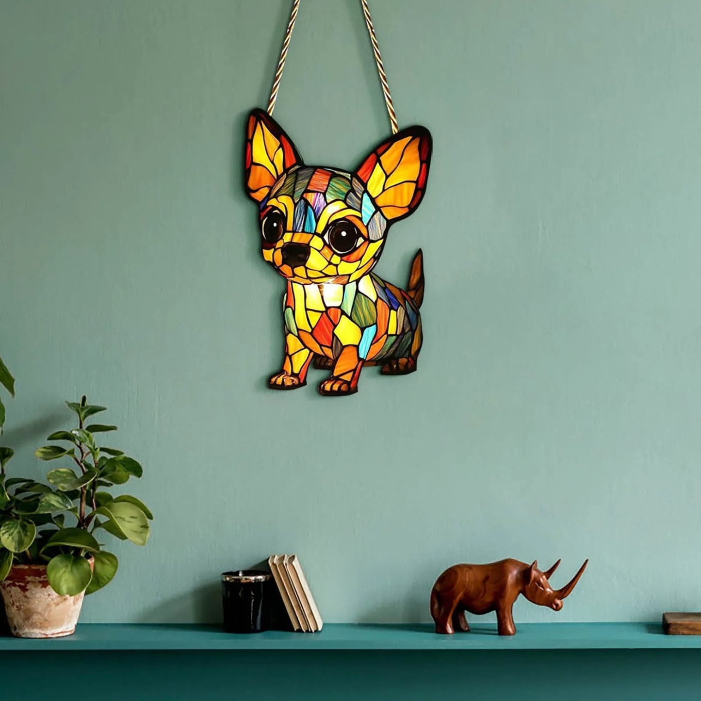 Gothic Abstract Dog Pendant