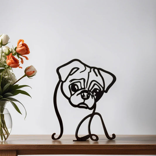 Pug - Line Art Sculpture