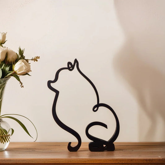 Pomeranian - Line Art Sculpture