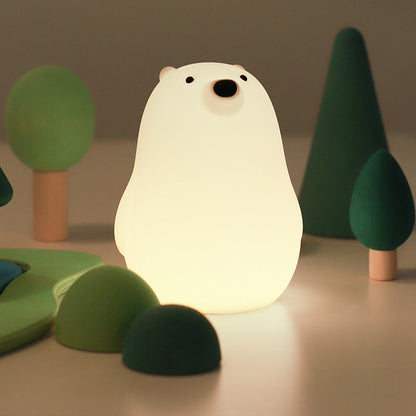 Breathing Bear Snuggly  Squishy Silicone Sleeping Companion Sound LED Night Light Perfect Gift